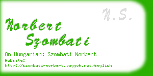 norbert szombati business card